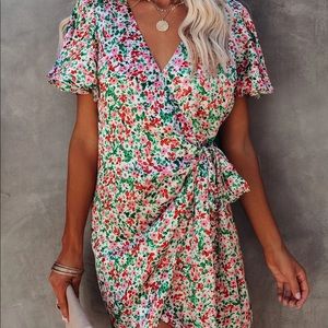 Vici wrap dress- silk, like new